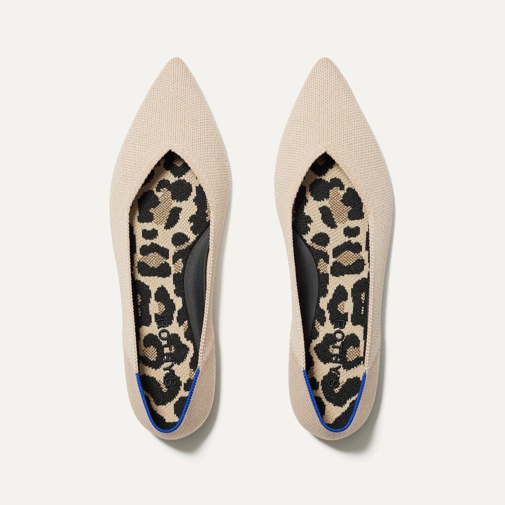 Rothy's Beige Flats with Leopard Print Insole